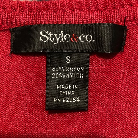 Style & Co Red Ruffled Cardigan Sweater, Size Small - Picture 6 of 7